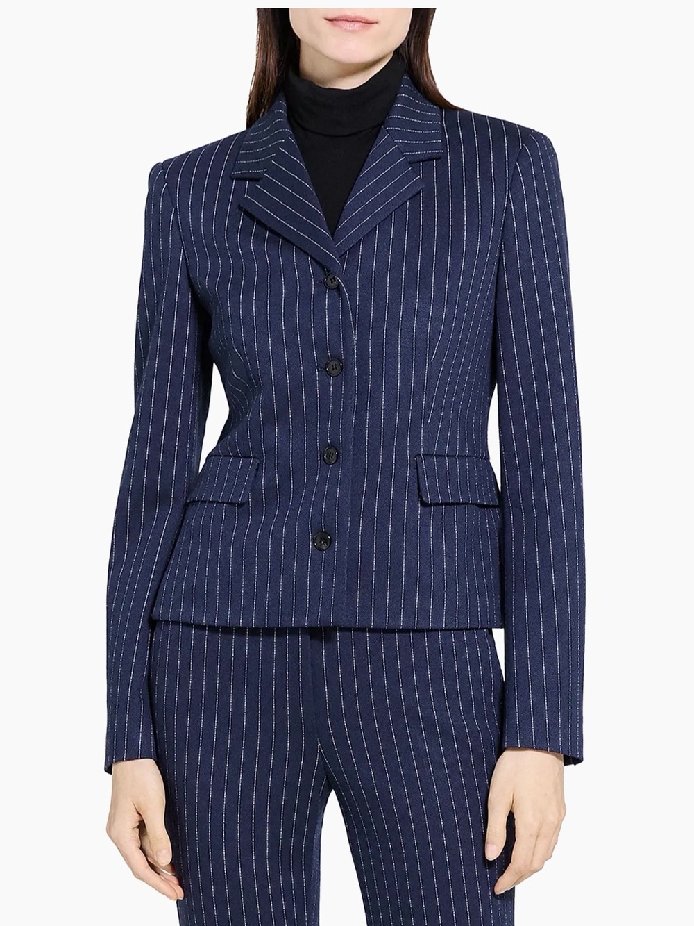 THEORY Navy Pinstripe Women's Blazer Size 6